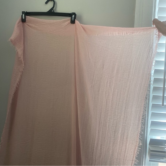 made in Florence Italy muted pale pink multi use wrap scarf shawl 100% cotton - Picture 11 of 15